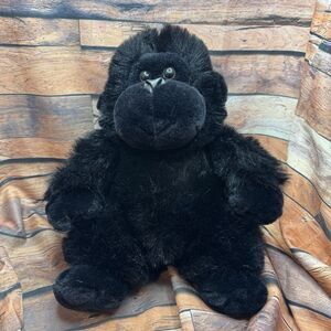 Vtg TB Trading Co Black Gorilla Plush Stuffed Animal Ape Toy 10" Taipei Taiwan
